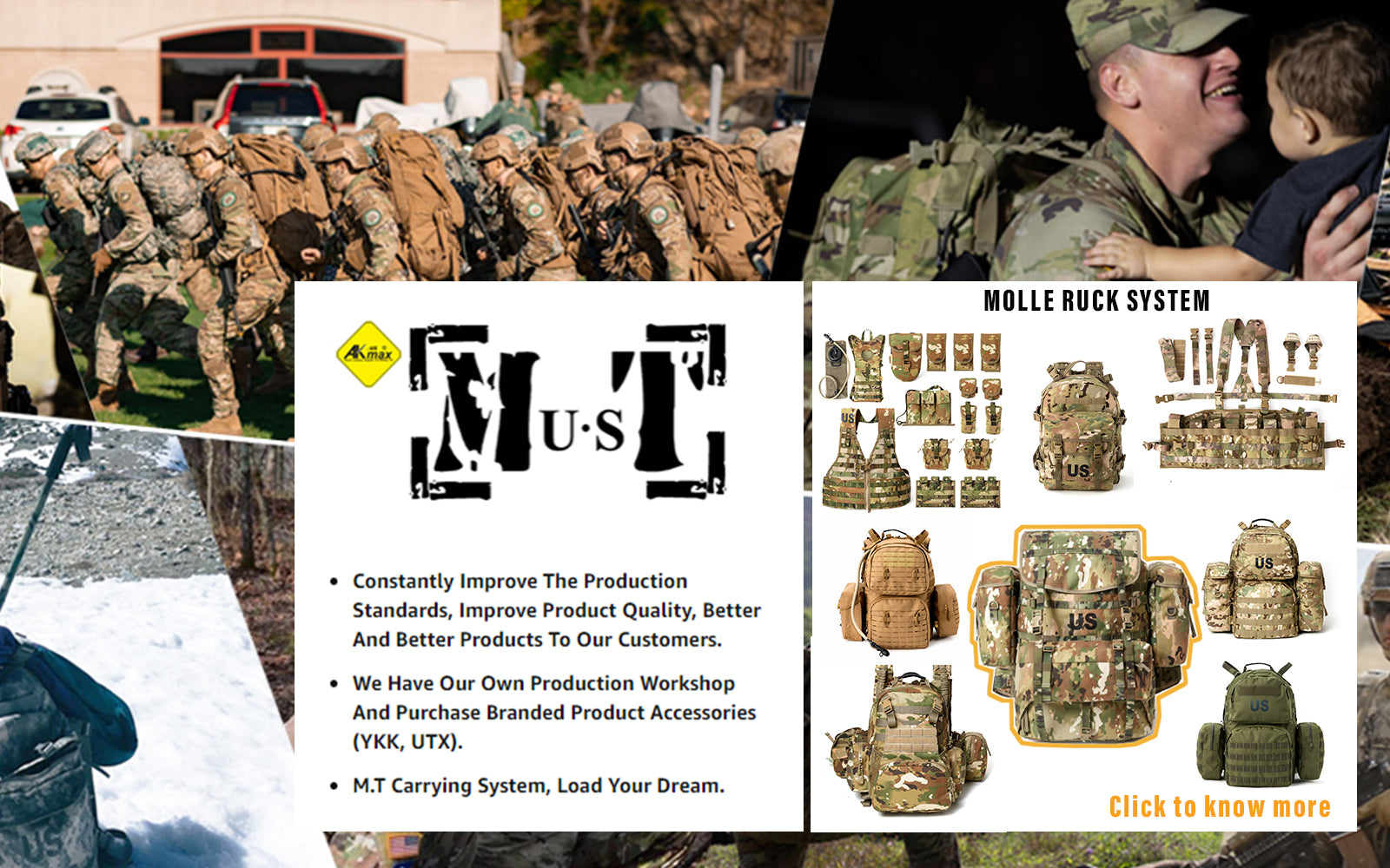 MT Military Army Large Rucksack with Detacheable ILBE Backpack Multicam  Camo